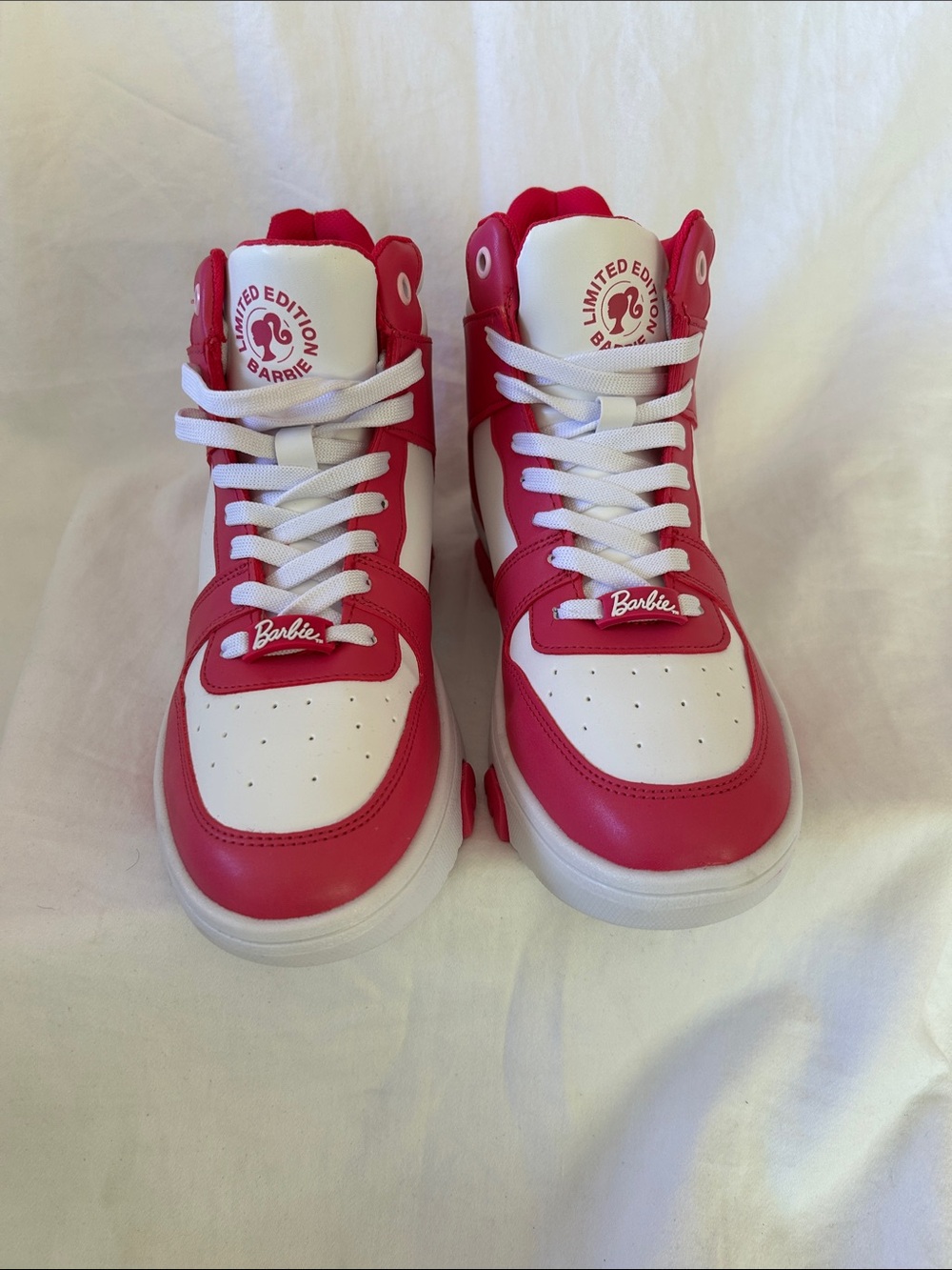 Barbie Hot Pink and White High-Top Sneakers for Kids